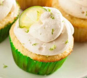 margarita cupcakes tequila lime cupcake recipe, Close up image of a Margarita Cupcake on a plate