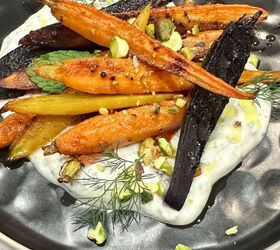 roasted rainbow carrots dill yogurt sauce