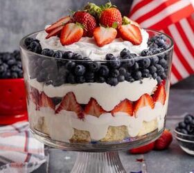 memorial day recipes, Red White and Blue Trifle with Blueberries in the back