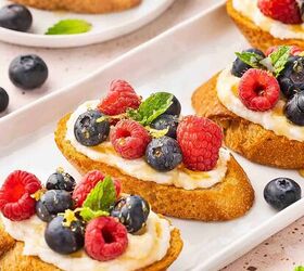 memorial day recipes, Memorial Day Recipes Whipped Ricotta Crostinis on a Platter with Berries