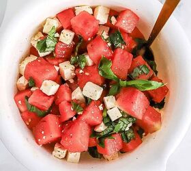 memorial day recipes, Memorial Day Recipes Watermelon Feta Basil Salad in a Bowl