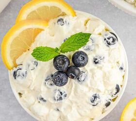 This creamy, dreamy lemon fluff with blueberries recipe is a no-bake dessert that is so easy to make