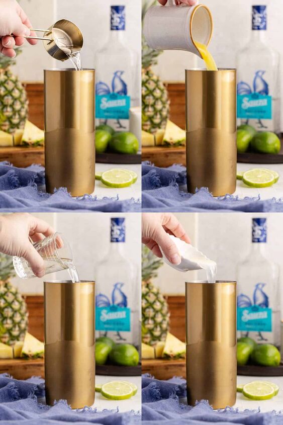 pineapple margarita, Pineapple Margarita Being made in a shaker