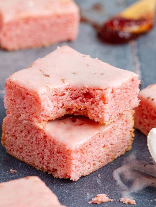 pineapple margarita, Strawberry Brownies on a Counter with a bite taken
