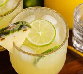 pineapple rum cocktail, Pineapple Rum Cocktail on a Tray Close Up