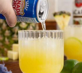 pineapple rum cocktail, Pineapple Rum Cocktail having club soda poured to top it off