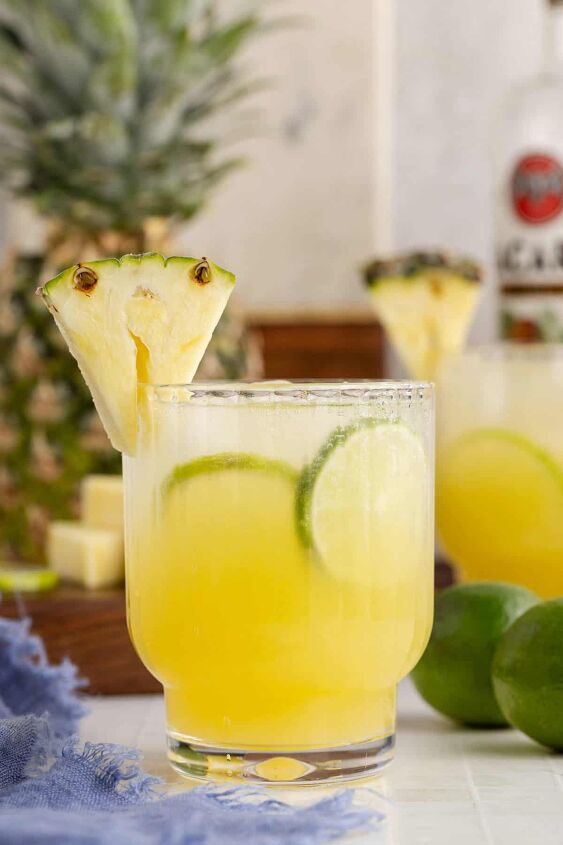 pineapple rum cocktail, Pineapple Rum Cocktail on a Counter