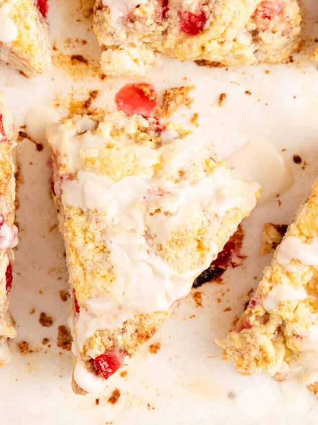 pineapple rum cocktail, Strawberry Scones Baked on a Cookie Sheet with Icing