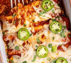 bacon wrapped sausage in air fryer, Easy Cinco de Mayo Recipes Chicken Enchiladas in a Dish