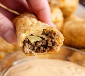 big mac egg rolls, Big Mac Egg Rolls with a bite taken
