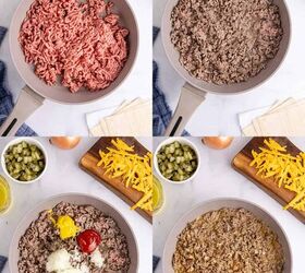 big mac egg rolls, Big Mac Egg Rolls being made in a pan