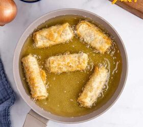 big mac egg rolls, Big Mac Egg Rolls fried in a pan with oil