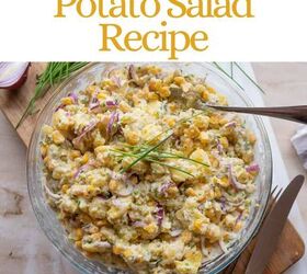vegan potato salad recipe easy and delicious salad, Vegan Potato Salad Pin with text overlay