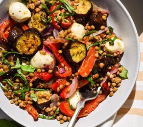 Lentil Salad With Roasted Eggplants