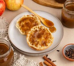 slow cooker apple butter, Slow Cooker Apple Butter on an English Muffin