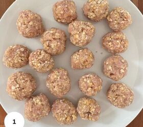 chicken piccata meatballs gf, Meatballs sitting on a plate waiting to be cooked