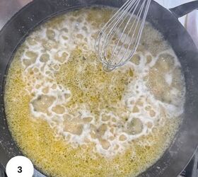 chicken piccata meatballs gf, Making the sauce in a pan on the stove