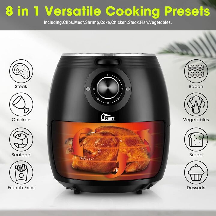 best air fryers under 100 on amazon 2025 edition, Air Fryer 5 8QT 5 5L Uten 1700W AirFryer High Power Electric