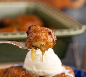 apple dumplings using crescent rolls, Apple Dumplings using Crescent Rolls piece taken on a fork