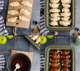 apple dumplings using crescent rolls, Apple Dumplings using Crescent Rolls being made in a casserole dish