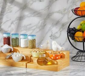 the best spice racks to organize your kitchen and actually use them, RoyalHouse Bamboo Expandable Spice Rack Organizer 3 Tier