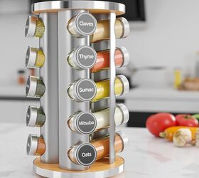 the best spice racks to organize your kitchen and actually use them, Revolving Spice Rack Set with 20 Spice Jars