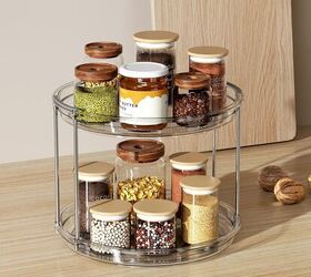 the best spice racks to organize your kitchen and actually use them, LAMU 2 Tier Lazy Susan Turntable Organizer Rotating Spice Rack