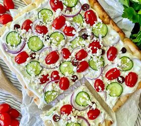 Easy Greek Veggie “Pizza”