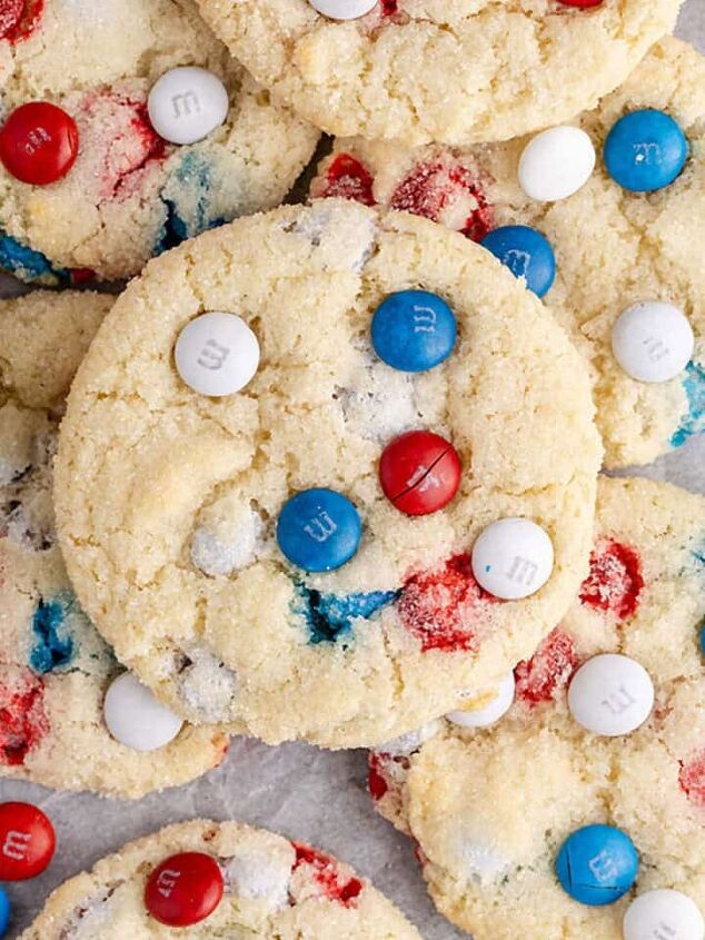 apple coffee cake recipe, Red White and Blue MMs Cookies