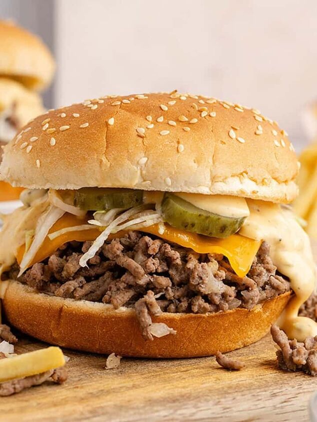 apple coffee cake recipe, Big Mac Sloppy Joes with French fries