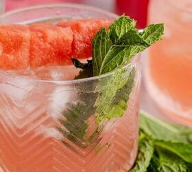 watermelon mojito, Watermelon Mojito Served with Fresh Mint and Cubed Watermelon