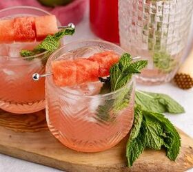 watermelon mojito, Watermelon Mojito Served with Fresh Mint and Cubed Watermelon