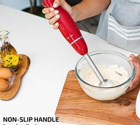 which kitchen appliance should you buy first a complete buyers guide, OVENTE Immersion Hand Blender 300W Electric Handheld Portable Stick Mixer