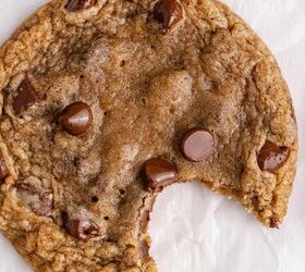 banana chocolate chip cookies, Banana Chocolate Chip Cookie with a bite taken