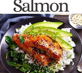 sweet chili salmon recipe easy glazed salmon, Sweet Chili Salmon Pin with text overlay