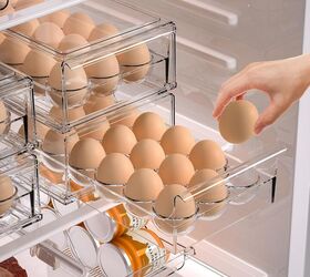 genius ways to organize your fridge like a pro while saving money, Plastic Egg Holder with Lid and Handle