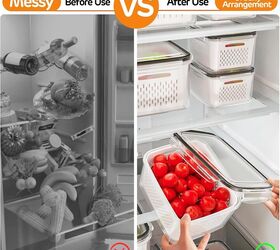 genius ways to organize your fridge like a pro while saving money, 5 Pack Fruit Storage Containers for Fridge