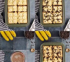 banana french toast casserole, Banana French Toast Casserole being made in a baking dish