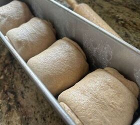 super soft milk bread recipe with fresh milled flour, rolled milk bread dough in a pullman pan