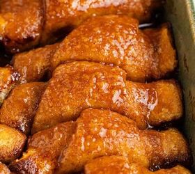 strawberry rhubarb galette, Apple Dumplings using Crescent Rolls Close up in a casserole dish