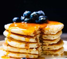These pancakes are light & fluffy and have a surprise that makes them totally irresistible