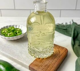brown sugar simple syrup, Jalapeno simple syrup in a glass jar with a bowl of sliced jalapenos