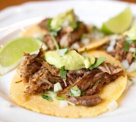 avocado tomatillo salsa, Carnitas on a corn tortilla with avocado tomatillo salsa