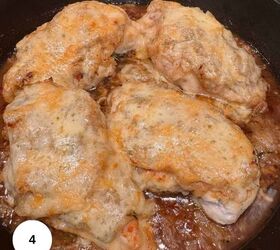 french onion chicken recipe gf, Broiled chicken with the cheese melted on top