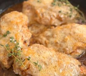 french onion chicken recipe gf, A close up of the chicken with the cheese melted