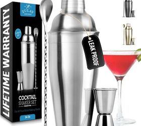 essential bar tools for making st patricks day cocktails, Zulay Kitchen 24oz Stainless Steel Cocktail Shaker Set