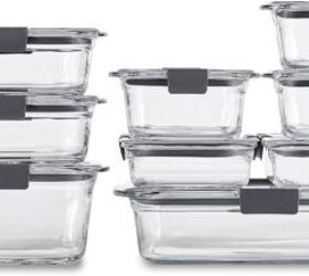 best reusable produce bags containers for fresh spring groceries, Rubbermaid Brilliance Glass Food Storage Containers