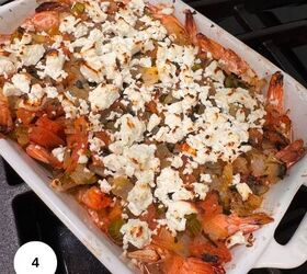 mediterranean greek shrimp with feta and tomatoes, Baking the casserole