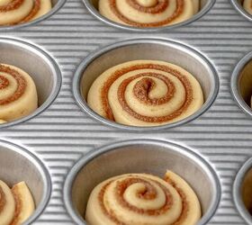 These two-bite mini cinnamon rolls are soft, fluffy, and made in a muffin tin!