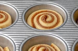 These two-bite mini cinnamon rolls are soft, fluffy, and made in a muffin tin!